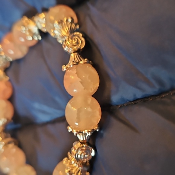 Elegant Silver and Pink Beaded Cat Charm Bracelet, NWOT! - Picture 6 of 6